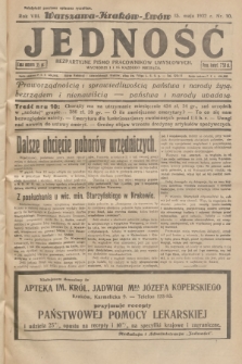 Jedność : bezpartyjne pismo pracowników umysłowych. R.8, 1932, Nr 10