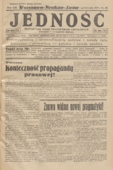 Jedność : bezpartyjne pismo pracowników umysłowych. R.8, 1932, Nr 19