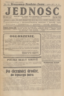 Jedność : bezpartyjne pismo pracowników umysłowych. R.8, 1932, Nr 23