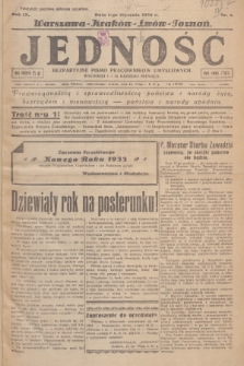 Jedność : bezpartyjne pismo pracowników umysłowych. R.9, 1933, Nr 1