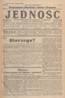 Jedność : bezpartyjne pismo pracowników umysłowych. R.9, 1933, Nr 3