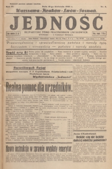 Jedność : bezpartyjne pismo pracowników umysłowych. R.9, 1933, Nr 8