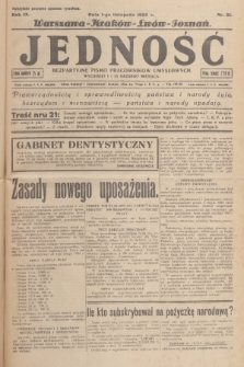 Jedność : bezpartyjne pismo pracowników umysłowych. R.9, 1933, Nr 21