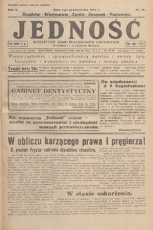 Jedność : bezpartyjne pismo pracowników umysłowych. R.10, 1934, Nr 18