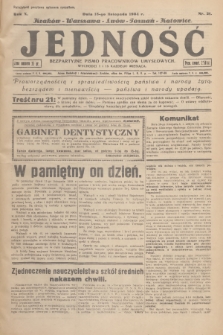 Jedność : bezpartyjne pismo pracowników umysłowych. R.10, 1934, Nr 21