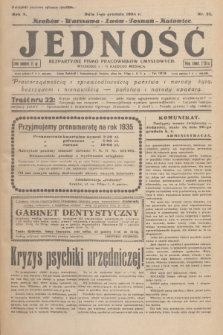 Jedność : bezpartyjne pismo pracowników umysłowych. R.10, 1934, Nr 22