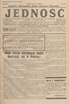 Jedność : bezpartyjne pismo pracowników umysłowych. R.11, 1935, Nr 13