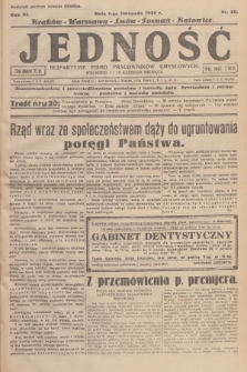 Jedność : bezpartyjne pismo pracowników umysłowych. R.11, 1935, Nr 20