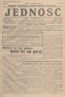 Jedność : bezpartyjne pismo pracowników umysłowych. R.11, 1935, Nr 22