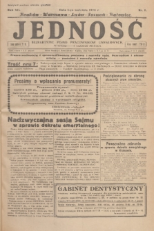 Jedność : bezpartyjne pismo pracowników umysłowych. R.12, 1936, Nr 7