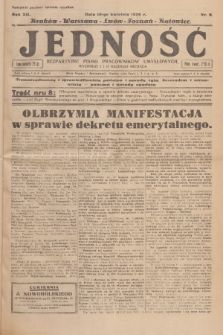 Jedność : bezpartyjne pismo pracowników umysłowych. R.12, 1936, Nr 8