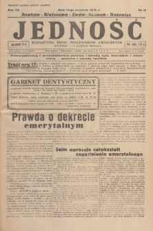 Jedność : bezpartyjne pismo pracowników umysłowych. R.12, 1936, Nr 17
