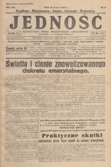 Jedność : bezpartyjne pismo pracowników umysłowych. R.13, 1937, Nr 6