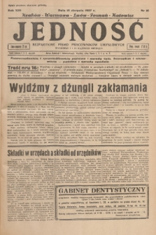 Jedność : bezpartyjne pismo pracowników umysłowych. R.13, 1937, Nr 16