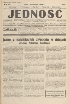 Jedność : bezpartyjne pismo pracowników umysłowych. R.14, 1938, Nr 17