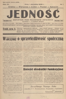 Jedność : bezpartyjne pismo pracowników umysłowych. R.15, 1939, Nr 1