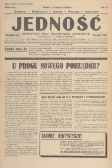 Jedność : bezpartyjne pismo pracowników umysłowych. R.15, 1939, Nr 3