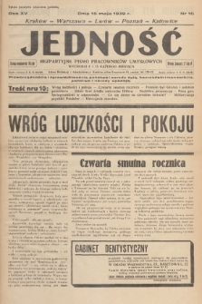 Jedność : bezpartyjne pismo pracowników umysłowych. R.15, 1939, Nr 10