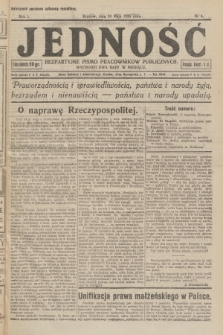 Jedność : bezpartyjne pismo pracowników publicznych. R.1, 1925, Nr 4