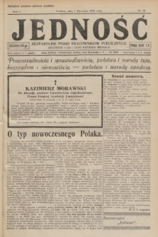 Jedność : bezpartyjne pismo pracowników publicznych. R.1, 1925, Nr 10