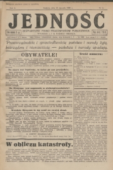 Jedność : bezpartyjne pismo pracowników publicznych. R.2, 1926, Nr 2