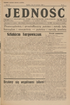 Jedność : bezpartyjne pismo pracowników publicznych. R.2, 1926, Nr 8