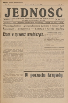 Jedność : bezpartyjne pismo pracowników publicznych. R.2, 1926, Nr 18