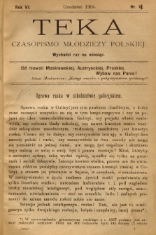Teka : czasopismo młodzieży polskiej, R. 6, 1904, Nr 12 [i.e. 11]