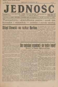 Jedność : bezpartyjne pismo pracowników umysłowych. R.3, 1927, Nr 18