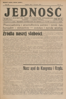 Jedność : bezpartyjne pismo pracowników umysłowych. R.3, 1927, Nr 19