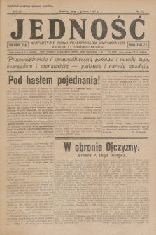 Jedność : bezpartyjne pismo pracowników umysłowych. R.3, 1927, Nr 21