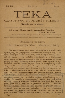 Teka : czasopismo młodzieży polskiej, R.12, 1910, Nr 4