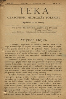 Teka : czasopismo młodzieży polskiej, R. 3, T. 4, 1901, Nr 8-9