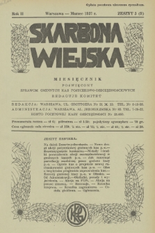 Skarbona Wiejska : miesięcznik poświęcony sprawom gminnych kas pożyczkowo-oszczędnościowych. R.2, 1937, z. 3