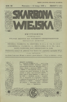 Skarbona Wiejska : dwutygodnik poświęcony sprawom gminnych kas pożyczkowo-oszczędnościowych. R.3, 1938, z. 3