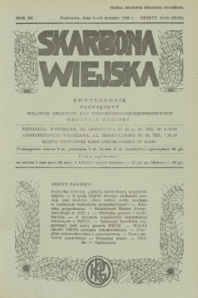 Skarbona Wiejska : dwutygodnik poświęcony sprawom gminnych kas pożyczkowo-oszczędnościowych. R.3, 1938, z. 14