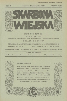 Skarbona Wiejska : dwutygodnik poświęcony sprawom gminnych kas pożyczkowo-oszczędnościowych. R.3, 1938, z. 19