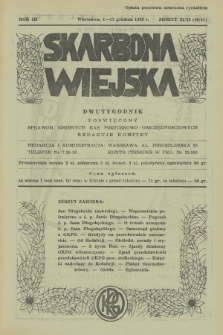 Skarbona Wiejska : dwutygodnik poświęcony sprawom gminnych kas pożyczkowo-oszczędnościowych. R.3, 1938, z. 22