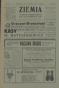 Ziemia : tygodnik krajoznawczy illustrowany. R. 2, 1911, nr 17