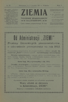 Ziemia : tygodnik krajoznawczy illustrowany. R. 2, 1911, nr 48