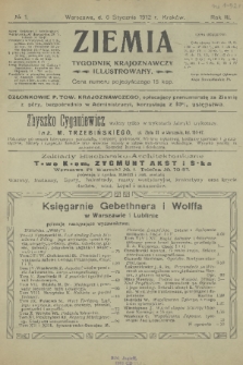 Ziemia : tygodnik krajoznawczy illustrowany. R. 3, 1912, nr 1