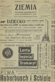 Ziemia : tygodnik krajoznawczy illustrowany. R. 4, 1913, nr 2
