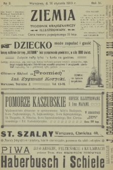 Ziemia : tygodnik krajoznawczy illustrowany. R. 4, 1913, nr 3