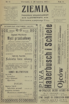 Ziemia : tygodnik krajoznawczy illustrowany. R. 4, 1913, nr 17