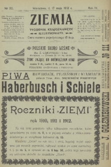 Ziemia : tygodnik krajoznawczy illustrowany. R. 4, 1913, nr 20