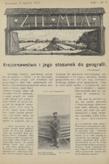 Ziemia : tygodnik krajoznawczy illustrowany. R. 1, 1910, nr 3