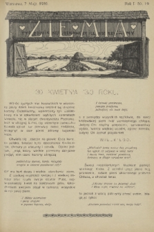 Ziemia : tygodnik krajoznawczy illustrowany. R. 1, 1910, nr 19