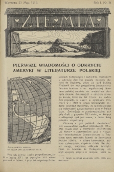 Ziemia : tygodnik krajoznawczy illustrowany. R. 1, 1910, nr 21