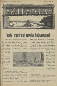 Ziemia : tygodnik krajoznawczy illustrowany. R. 1, 1910, nr 36