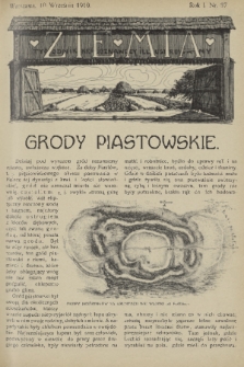 Ziemia : tygodnik krajoznawczy illustrowany. R. 1, 1910, nr 37